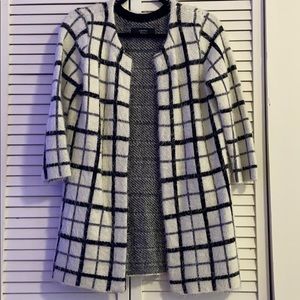 Black and White open Cardigan